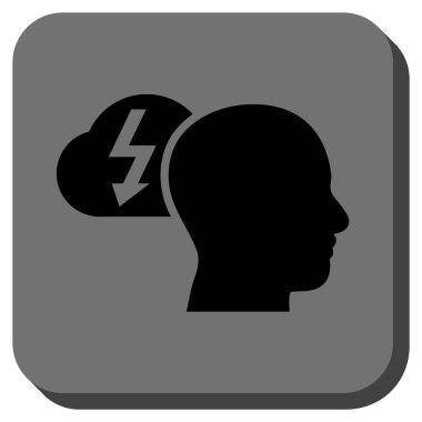 Beyin fırtınası yuvarlatılmış kare vektör simgesi