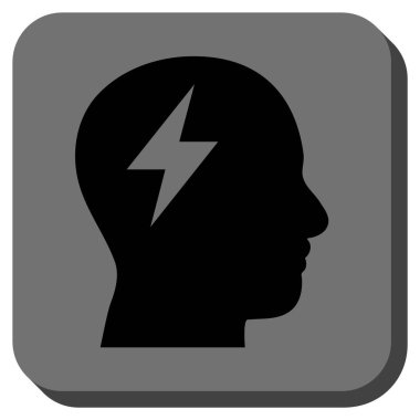 Beyin fırtınası yuvarlatılmış kare vektör simgesi