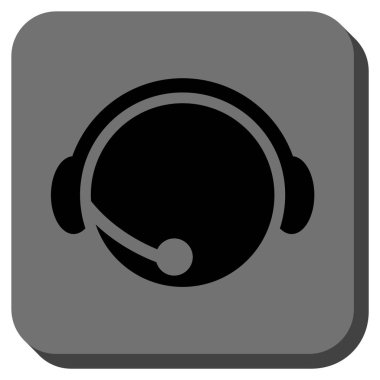 Çağrı Merkezi operatörü yuvarlak kare vektör simgesi