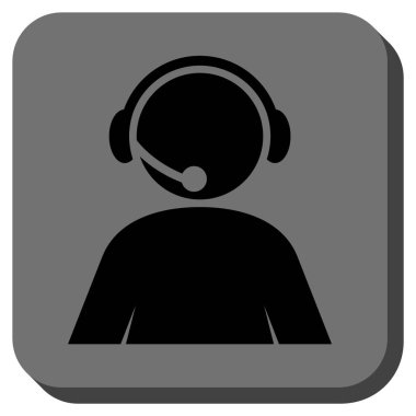 Çağrı Merkezi operatörü yuvarlak kare vektör simgesi