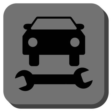 Araba tamir yuvarlak kare vektör simgesi