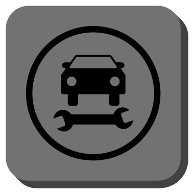 Araba tamir yuvarlak kare vektör simgesi