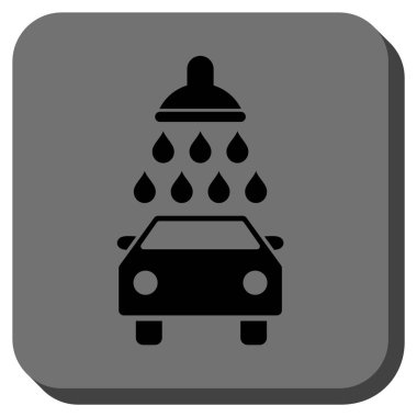 Araba duş yuvarlak kare vektör simgesi