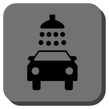 Araba duş yuvarlak kare vektör simgesi