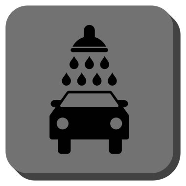 Oto yıkama yuvarlak kare vektör simgesi