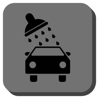 Oto yıkama yuvarlak kare vektör simgesi