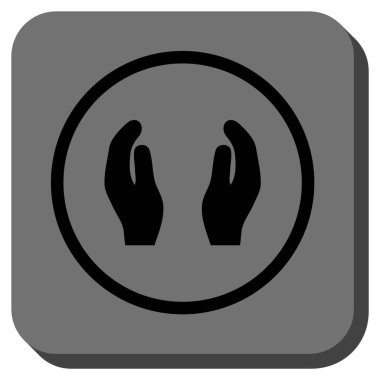 Eller yuvarlatılmış kare vektör simge bakım