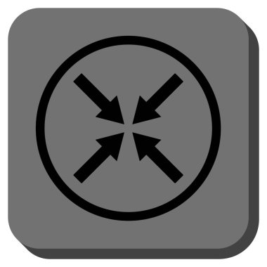 Merkezi okları yuvarlak kare vektör simgesi