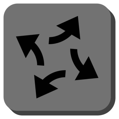 Santrifüj okları yuvarlak kare vektör simgesi