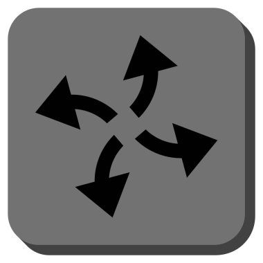 Santrifüj okları yuvarlak kare vektör simgesi