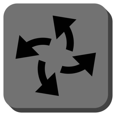 Santrifüj okları yuvarlak kare vektör simgesi