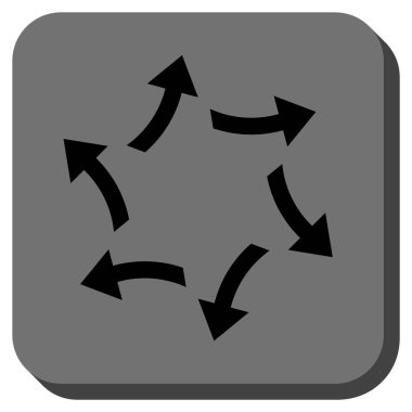 Santrifüj okları yuvarlak kare vektör simgesi