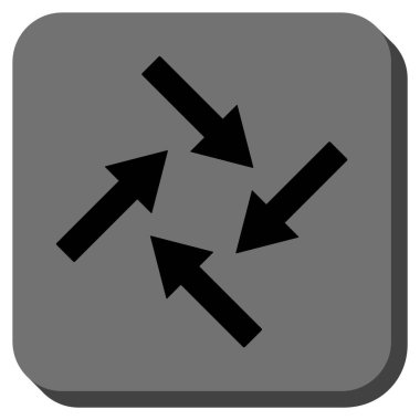 Merkezcil okları yuvarlak kare vektör simgesi