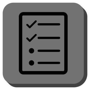 Denetim listesi sayfa yuvarlak kare vektör simgesi