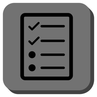 Denetim listesi sayfa yuvarlak kare vektör simgesi