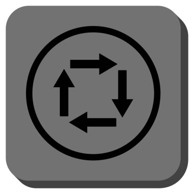 Dolaşım okları yuvarlak kare vektör simgesi