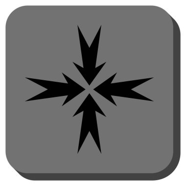 Sıkıştırma OK yuvarlak kare vektör simgesi