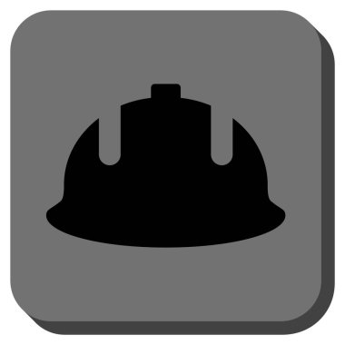 Kare vektör simge inşaat kask yuvarlak