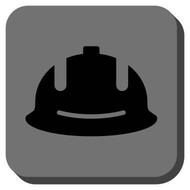 Kare vektör simge inşaat kask yuvarlak