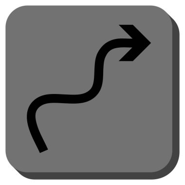 Eğri ok yuvarlak kare vektör simgesi