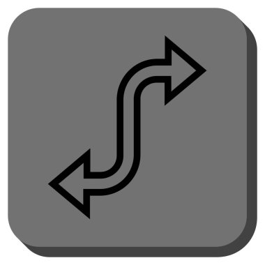 Eğri Exchange ok yuvarlak kare vektör simgesi