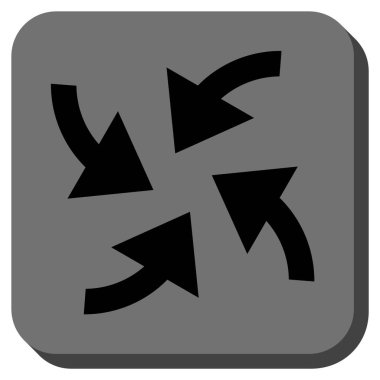 Siklon okları yuvarlak kare vektör simgesi