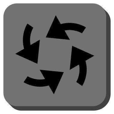 Siklon okları yuvarlak kare vektör simgesi