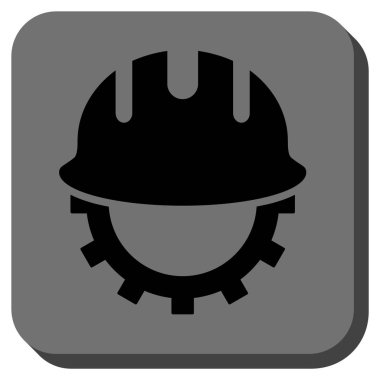 Geliştirme Hardhat yuvarlak kare vektör simgesi