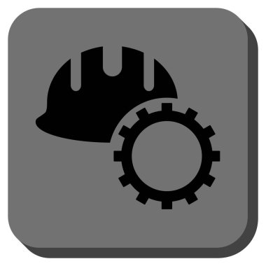 Geliştirme Hardhat yuvarlak kare vektör simgesi