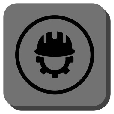 Geliştirme Hardhat yuvarlak kare vektör simgesi