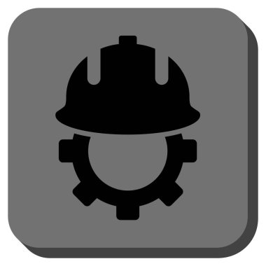 Geliştirme kask yuvarlak kare vektör simgesi