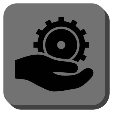 Geliştirme hizmeti yuvarlak kare vektör simgesi