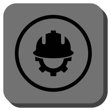 Geliştirme kask yuvarlak kare vektör simgesi