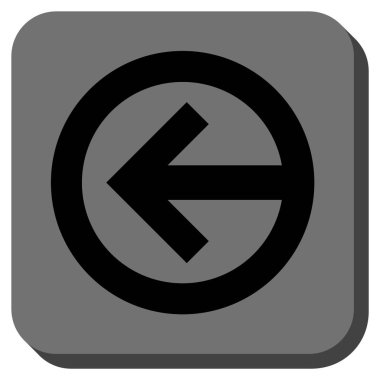 Yön sol yuvarlak kare vektör simgesi