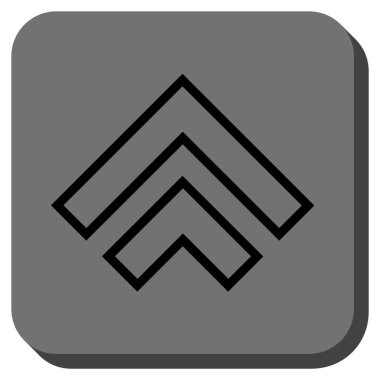 Yön yukarı yuvarlak kare vektör simgesi