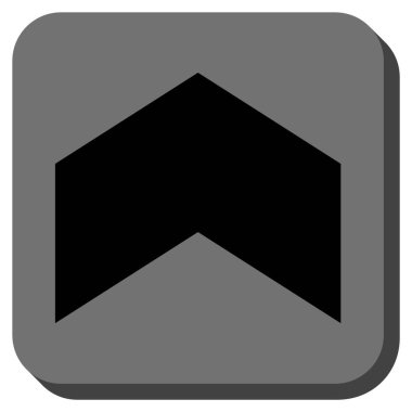 Yön yukarı yuvarlak kare vektör simgesi