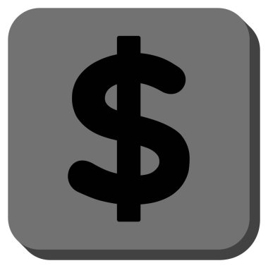 Doları yuvarlatılmış kare vektör simgesi