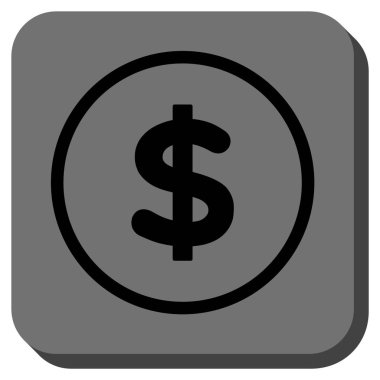 Doları yuvarlatılmış kare vektör simgesi