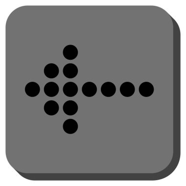 Noktalı ok sol yuvarlak kare vektör simgesi