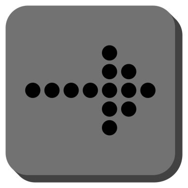 Noktalı ok sağ yuvarlak kare vektör simgesi