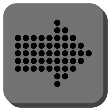 Noktalı ok sağ yuvarlak kare vektör simgesi