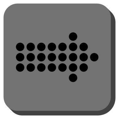 Noktalı ok sağ yuvarlak kare vektör simgesi