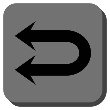 Çift sol ok yuvarlak kare vektör simgesi