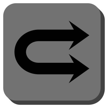 Çift sağ ok yuvarlak kare vektör simgesi