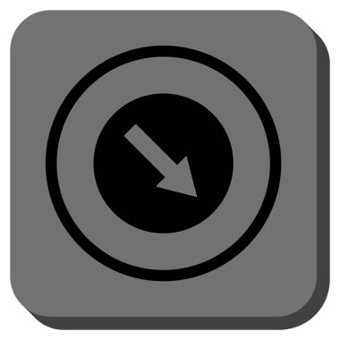 Aşağı doğru yuvarlak ok yuvarlatılmış kare vektör simgesi