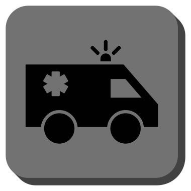 Acil araba yuvarlak kare vektör simgesi