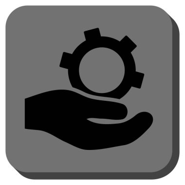 Mühendislik hizmeti yuvarlak kare vektör simgesi