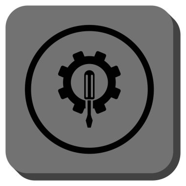 Mühendislik yuvarlatılmış kare vektör simgesi