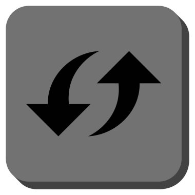 Exchange okları yuvarlak kare vektör simgesi