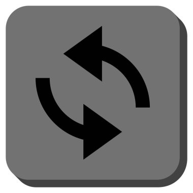 Exchange okları yuvarlak kare vektör simgesi